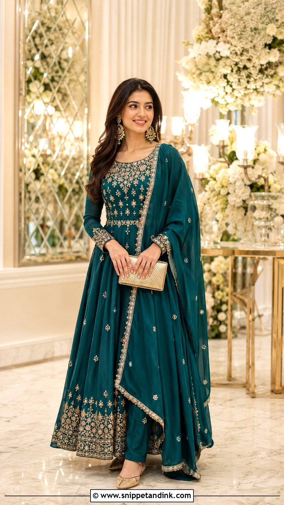Floor Length Anarkali for Brothers Engagement - Snippet and Ink - 20 Brothers Marriage Outfit for Sister Ideas