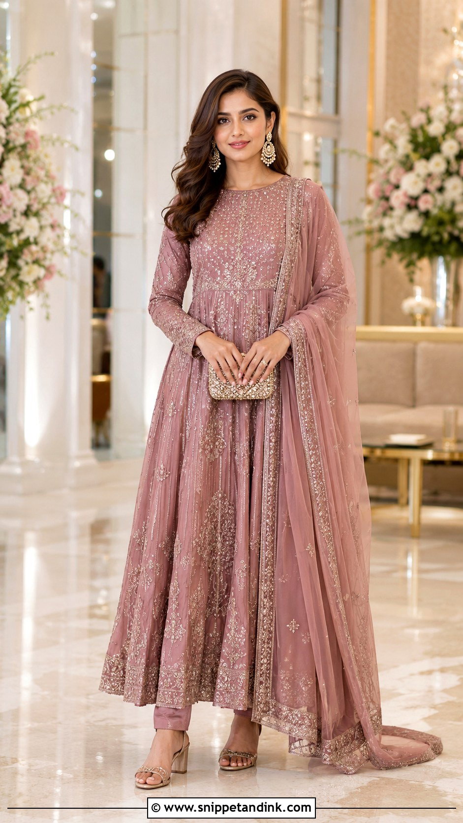 Floor Length Anarkali for Engagement - Snippet and Ink - 20 Indian Wedding Dress for Sisters Wedding Ideas
