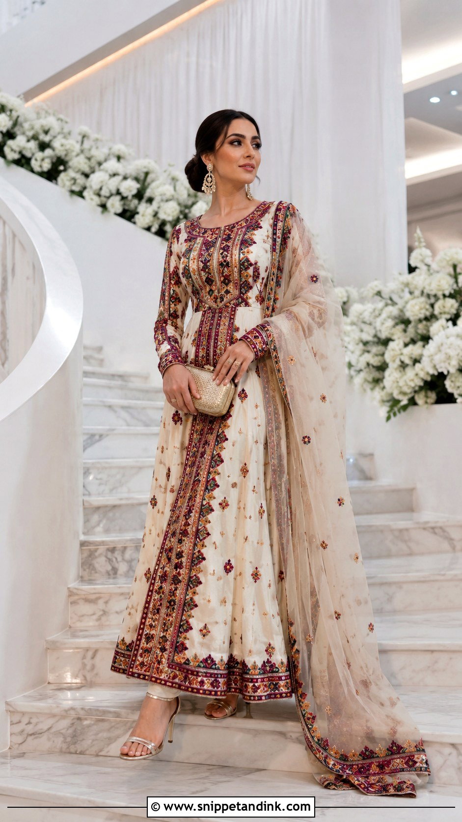 Floor Length Balochi Bridal Gown - Snippet and Ink - 20 Balochi Wedding Dresses