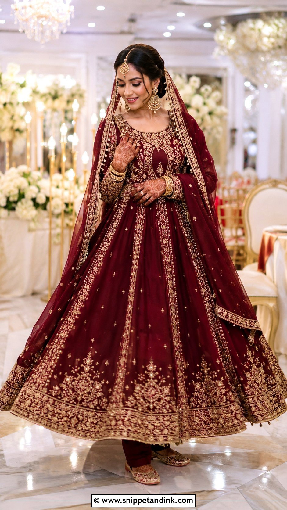 Floor Length Bridal Anarkali - Snippet and Ink - 20 Bridal Traditional Outfit Ideas