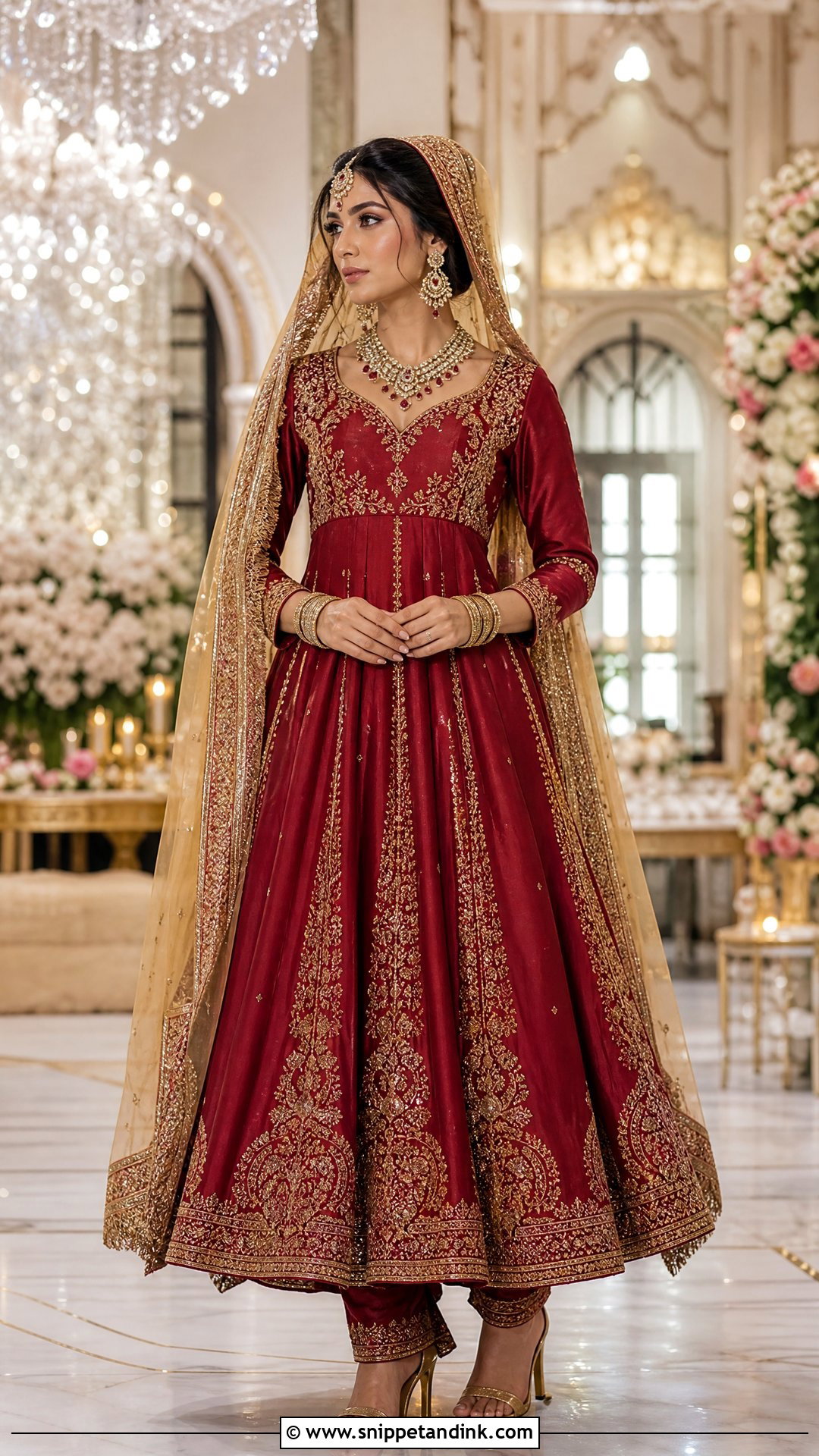 Floor Length Bridal Anarkali - Snippet and Ink - 20 Unique Indian Bridal Outfits