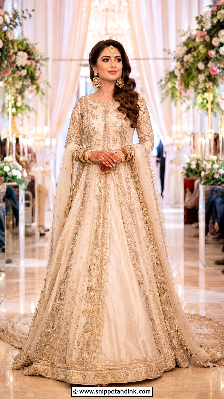 Floor Length Bridal Anarkali Suit With Trail - Snippet and Ink - 25 Bridal Anarkali Suits