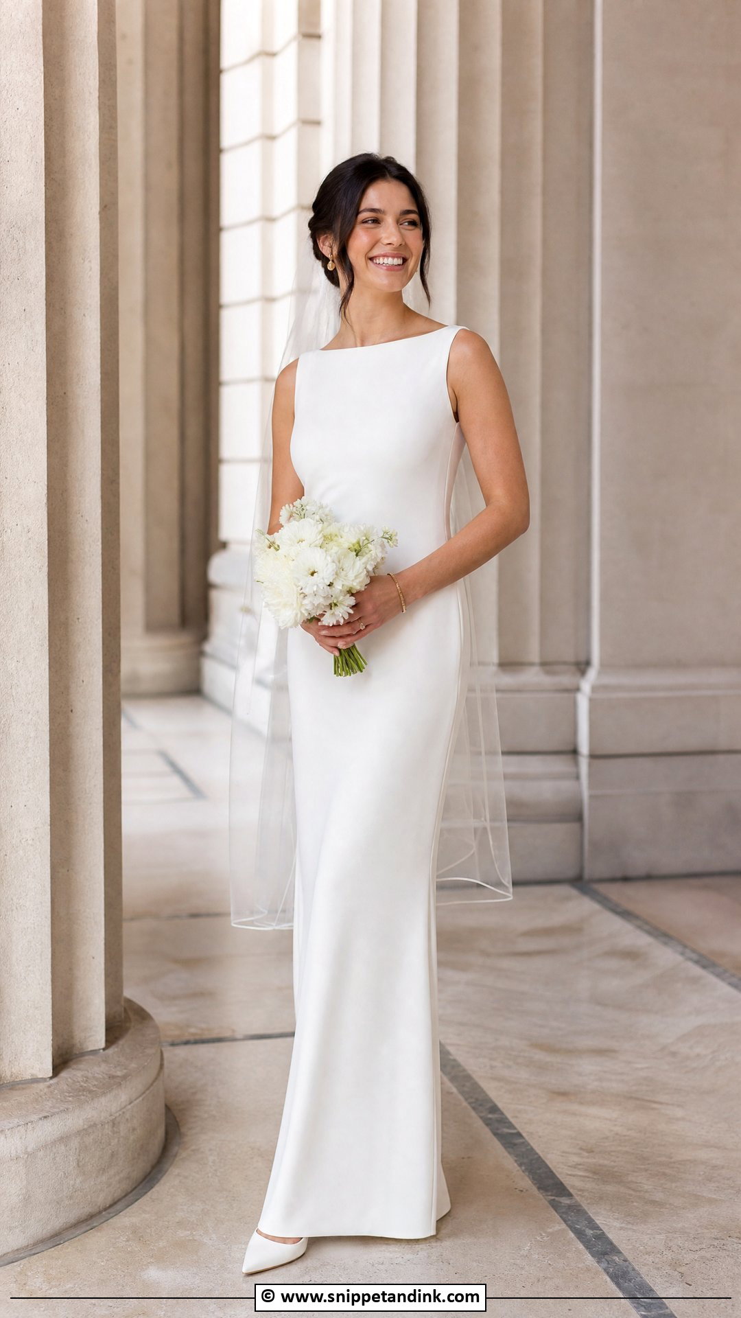 Floor Length City Hall Wedding Dress - Snippet and Ink - 35 City Hall Wedding Dress Ideas