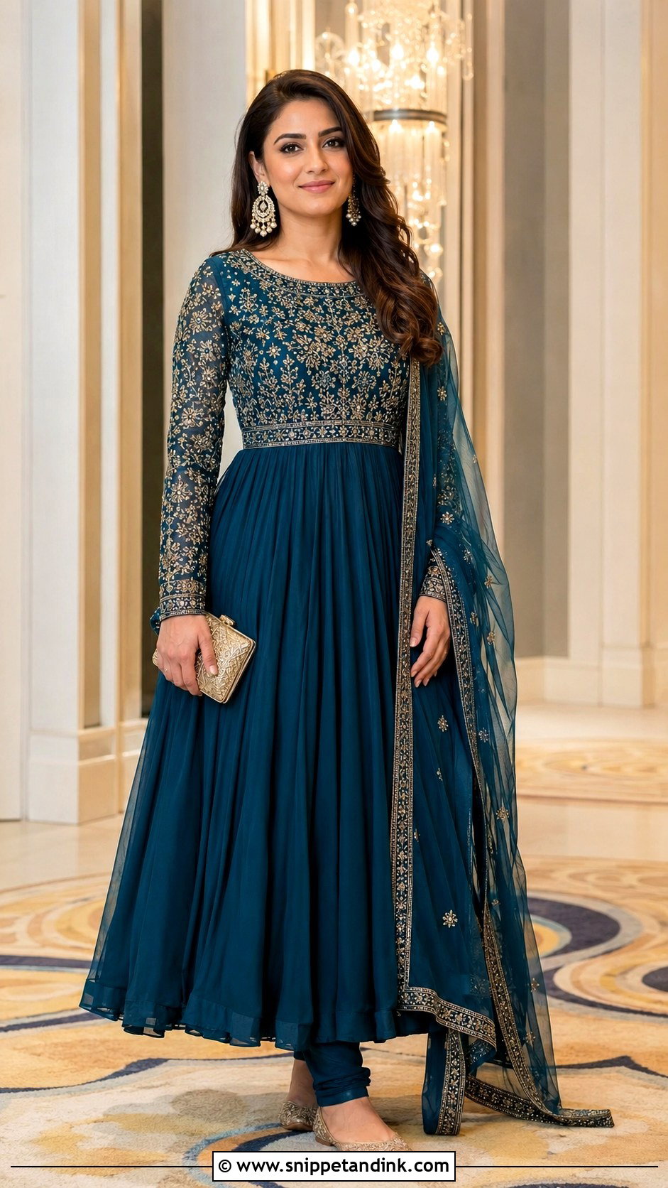 Floor Length Desi Anarkali Outfit for Wedding - Snippet and Ink - 20 Desi Outfits for Wedding