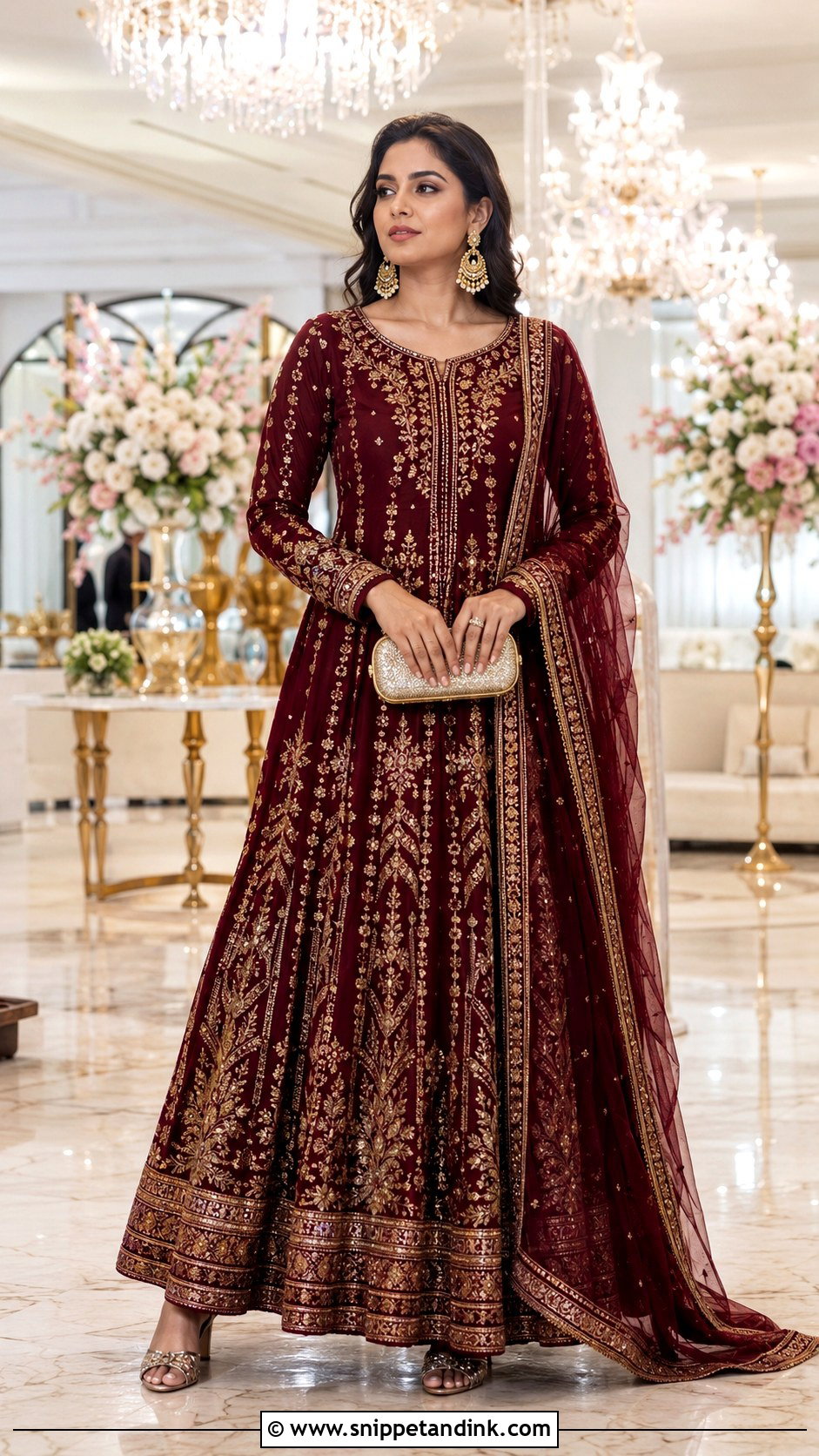Floor Length Embroidered Anarkali Dress - Snippet and Ink - 20 Grand Anarkali Dress Ideas