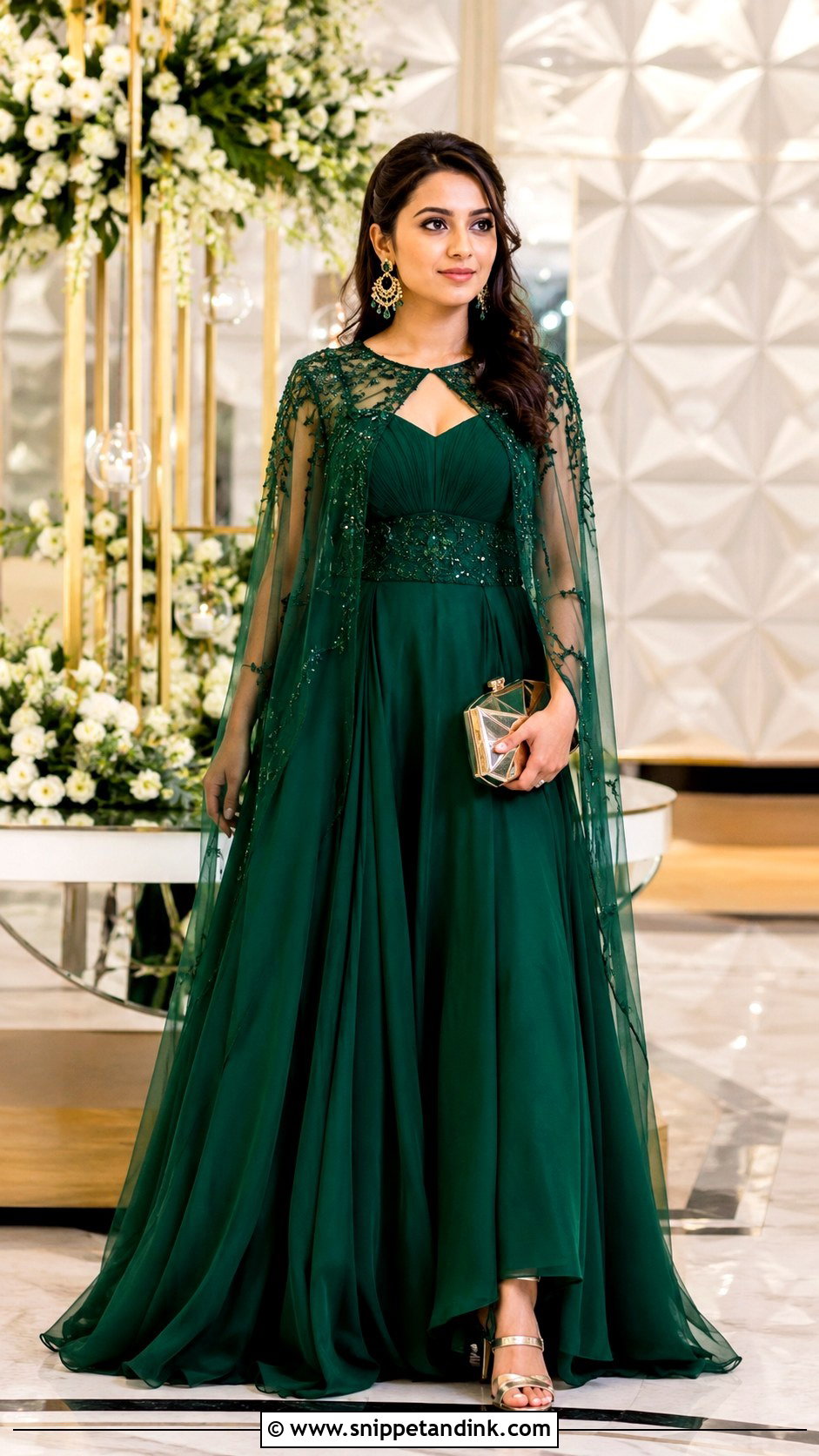 Floor Length Gown for Reception - Snippet and Ink - 20 Indian Friend Marriage Outfit Ideas