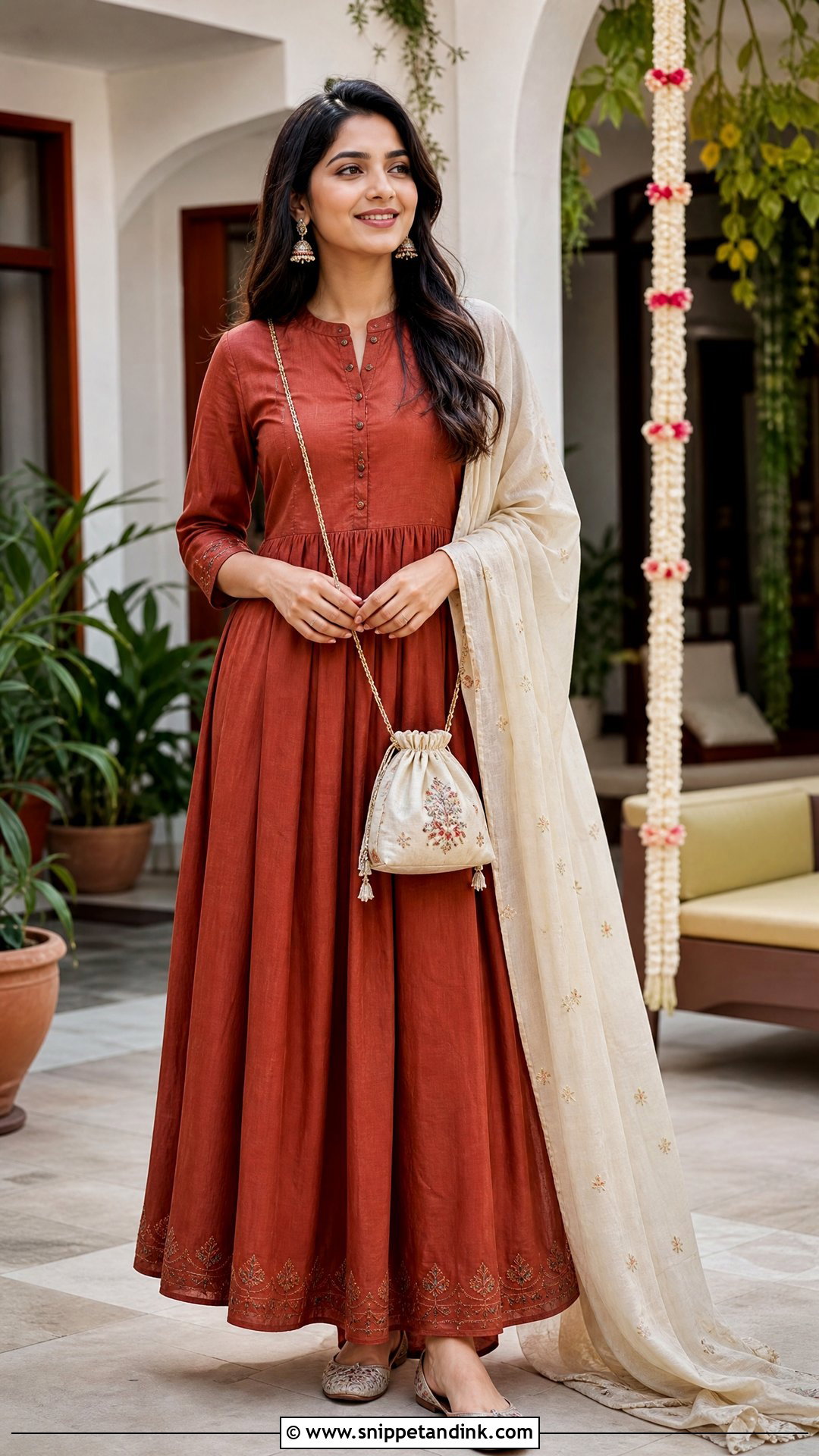 Floor Length Kurta Gown - Snippet and Ink - 20 Traditional Gown Ideas