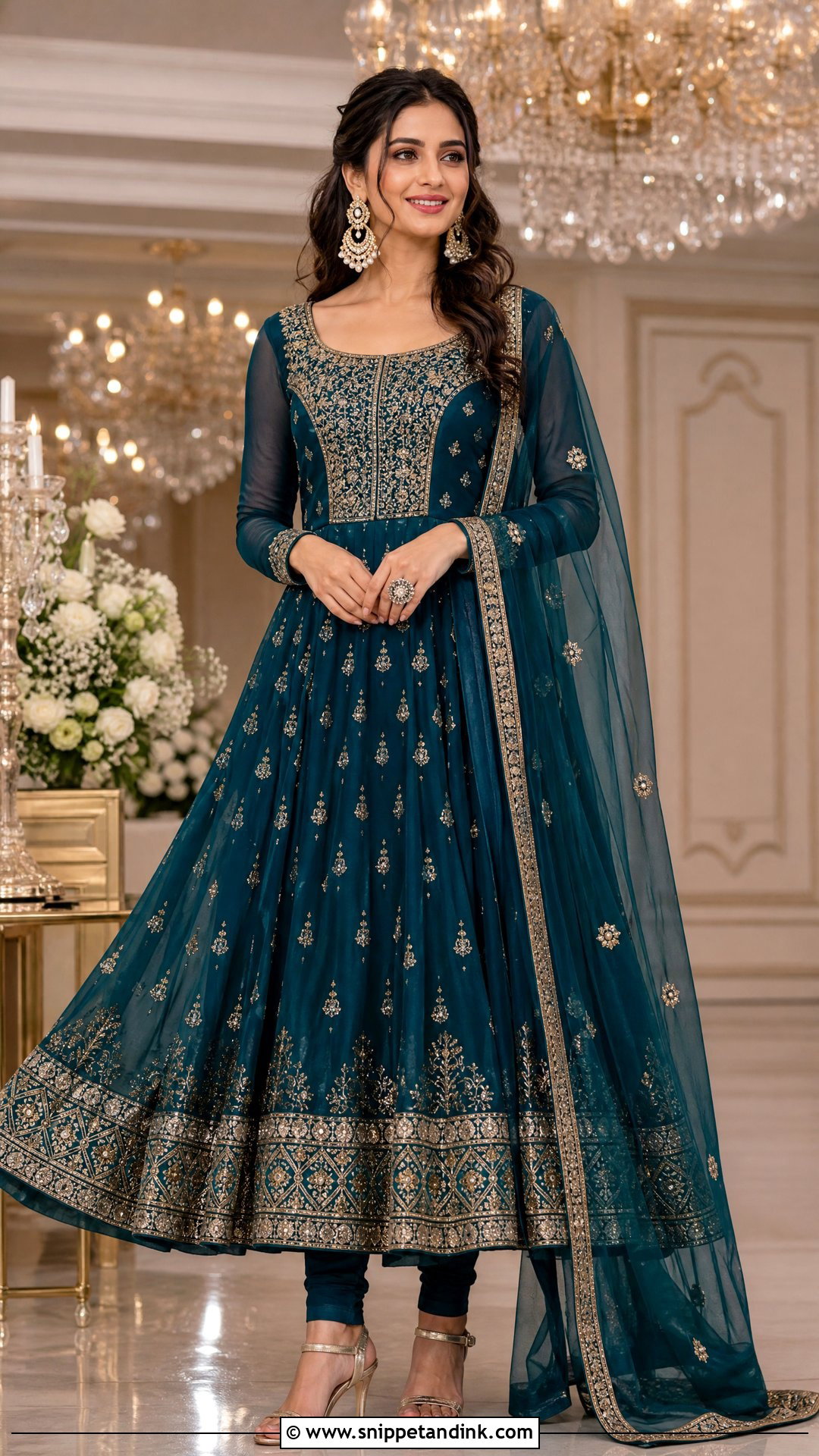Floor Length Punjabi Anarkali Suit - Snippet and Ink - 20 Punjabi Wedding Suit Party Wear Ideas