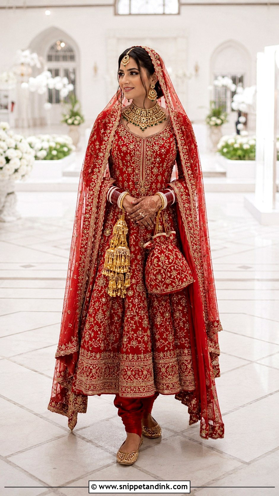 Floor Length Red Punjabi Bridal Suit - Snippet and Ink - 20 Red Punjabi Bridal Suits