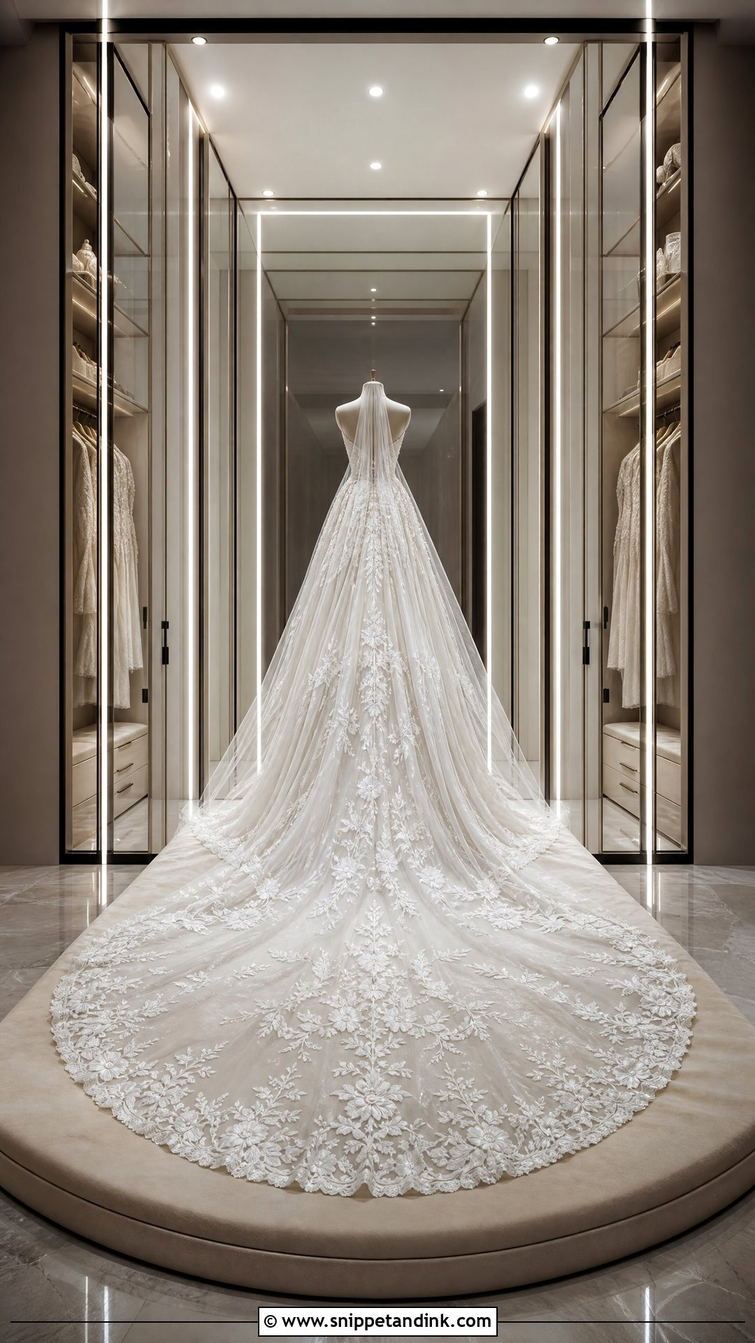 Floor to Ceiling Wedding Dress Display - Snippet and Ink - 20 Wedding Dress Display in Closet Ideas