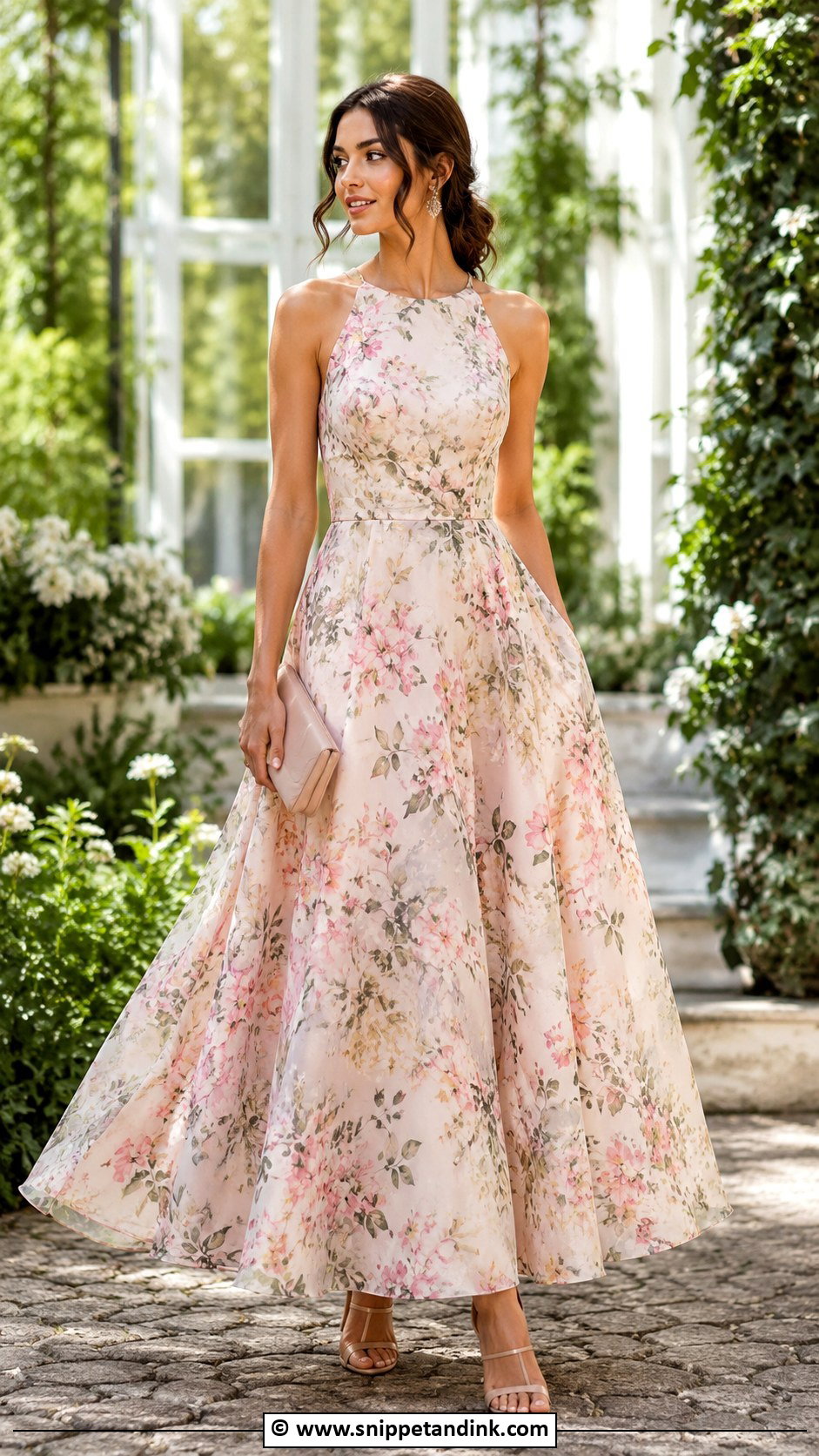Floral A Line Gown Outfit - Snippet and Ink - 30 A Line Gown Ideas