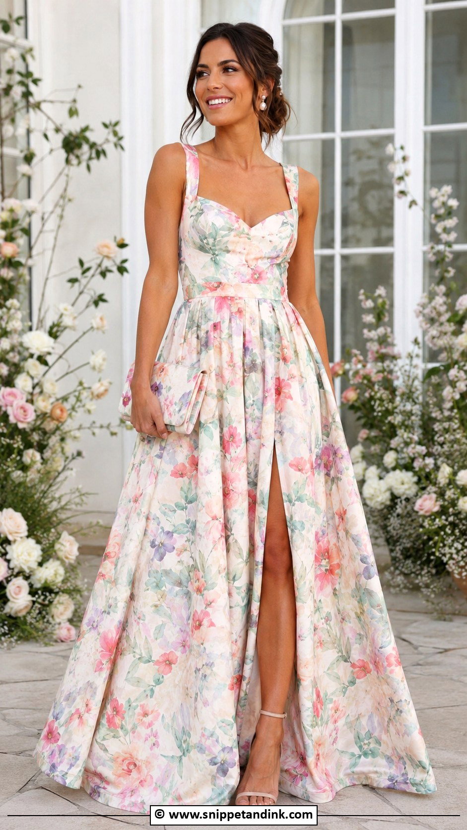 Floral A Line Gown - Snippet and Ink - 25 A Line Gown Styles