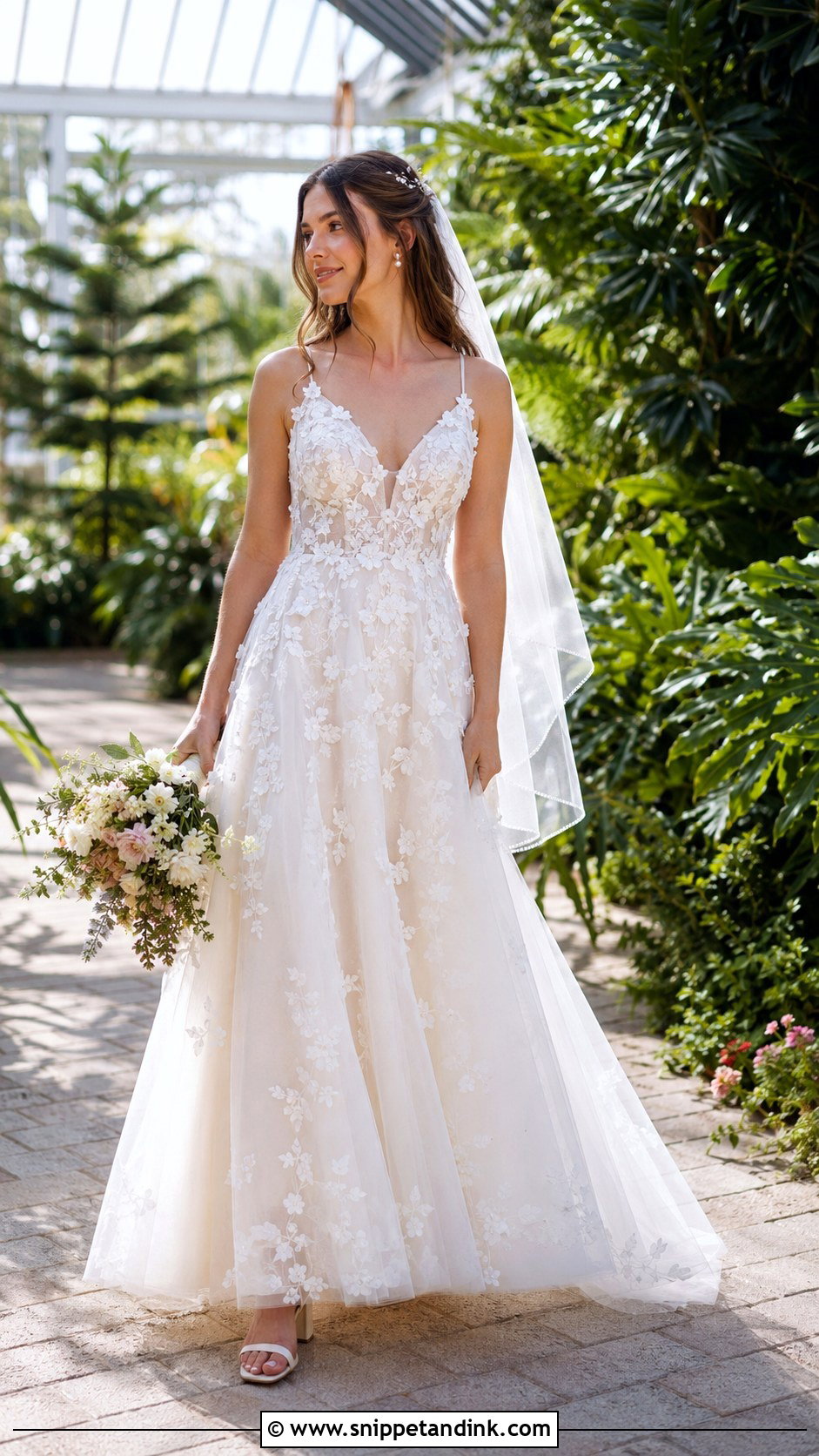 Floral A Line Wedding Dress - Snippet and Ink - 20 Dreamy Wedding Dress Fairy Tales Ideas