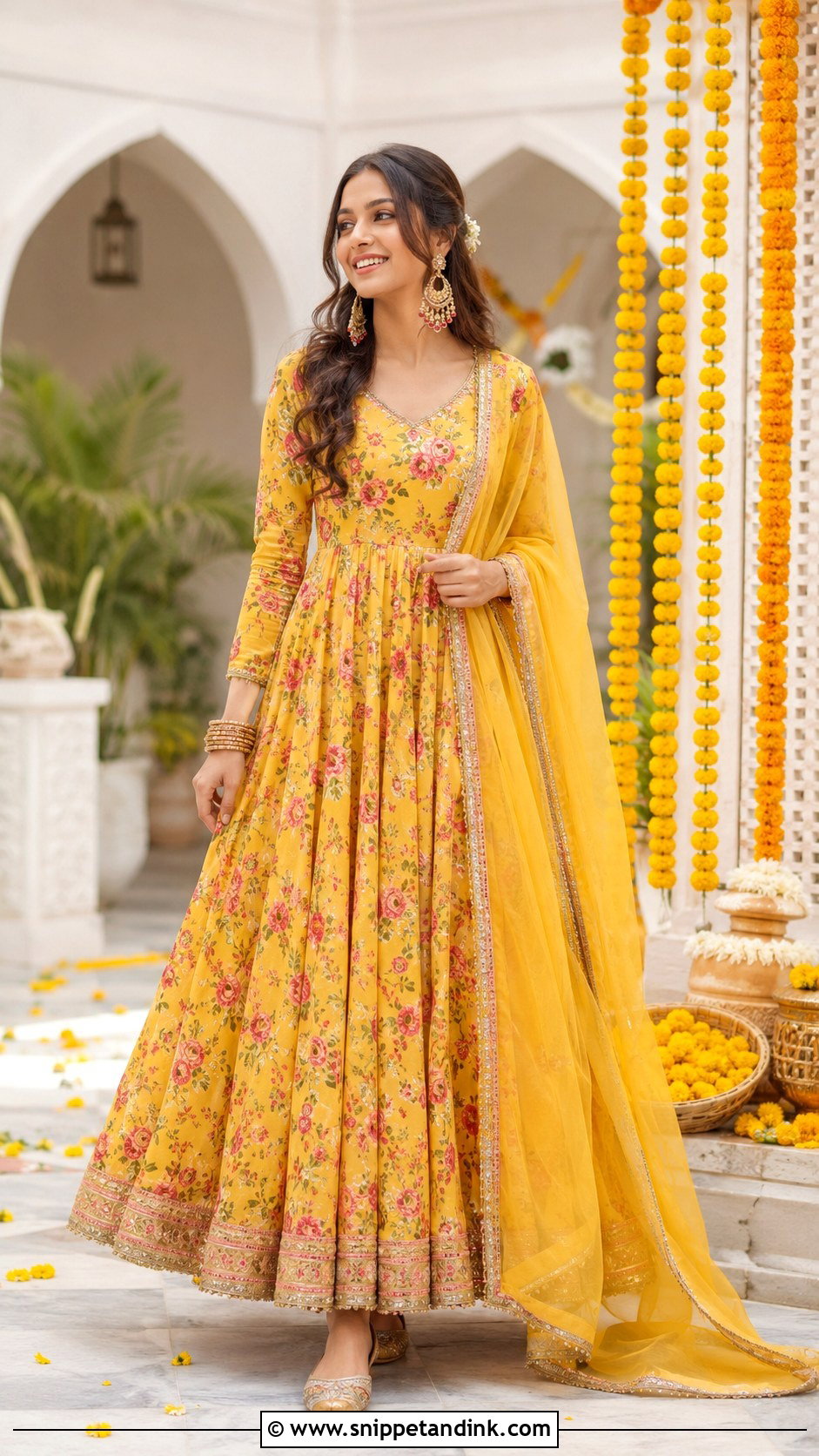 Floral Anarkali For Bride Sister - Snippet and Ink - 30 Haldi Outfit for Bride Sister Ideas