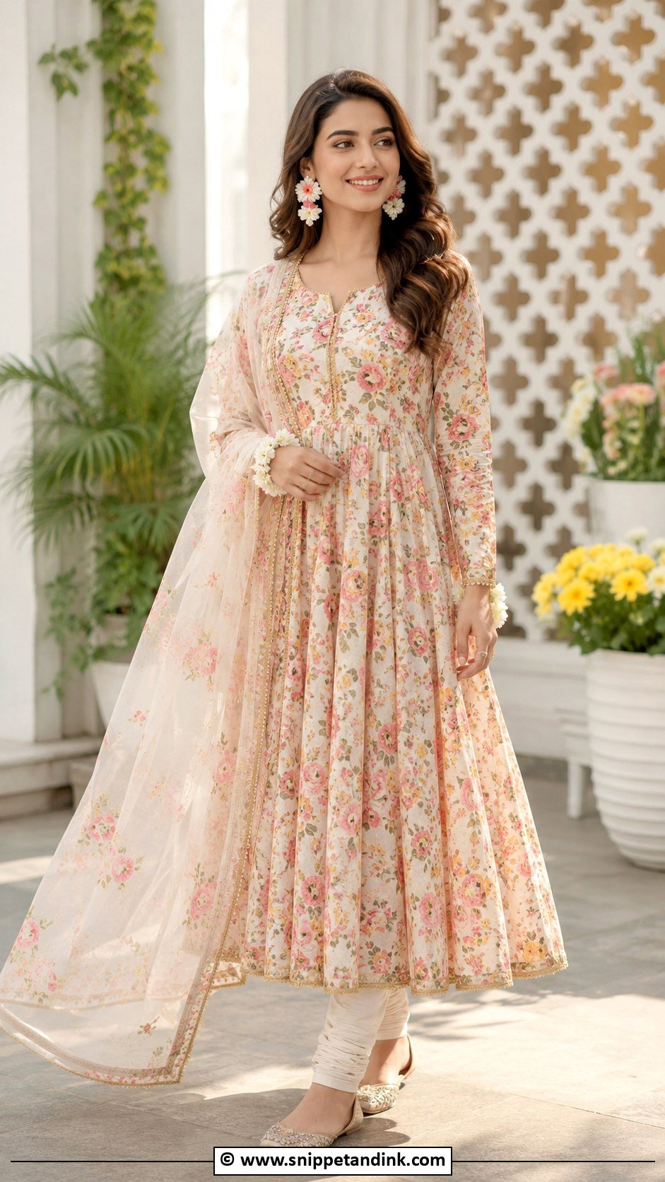 Floral Anarkali Mehndi Outfit - Snippet and Ink - 30 Mehandi Dresses Mehndi Outfit