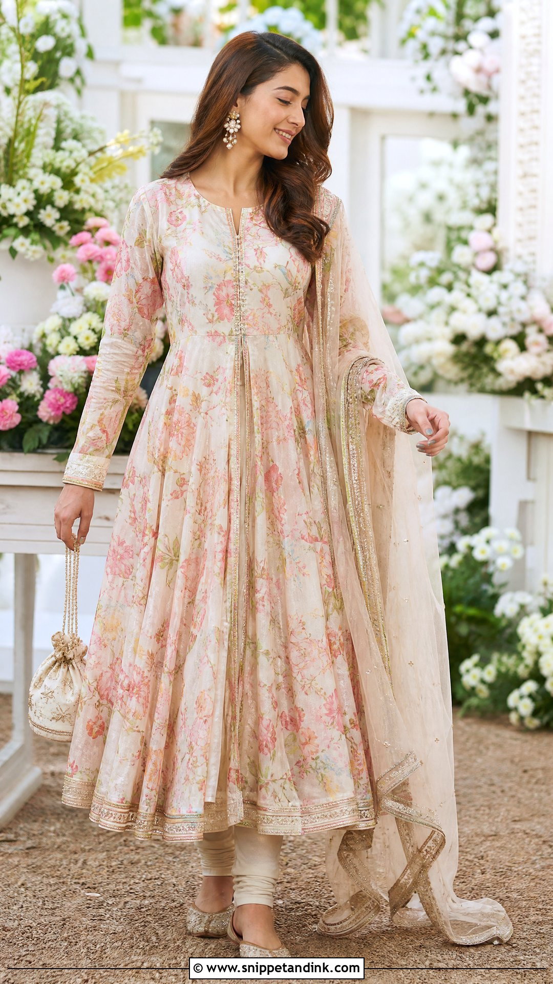 Floral Anarkali Suit for Mehndi - Snippet and Ink - 20 Suit for Mehndi Function Ideas