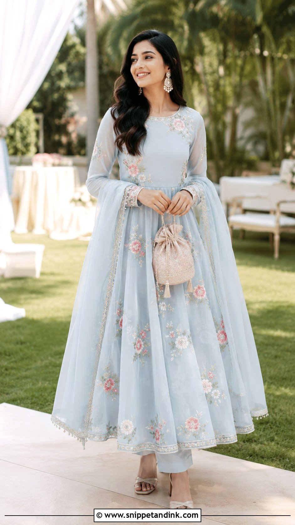 Floral Anarkali Wedding Dress - Snippet and Ink - 20 Indian Girls Wedding Dresses