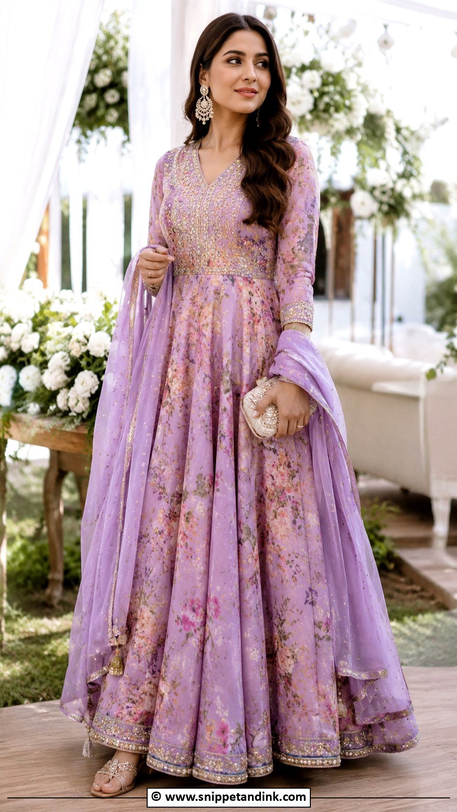 Floral Anarkali Wedding Outfit For Bride Sister - Snippet and Ink - 30 Wedding Outfit for Brides Sister Ideas