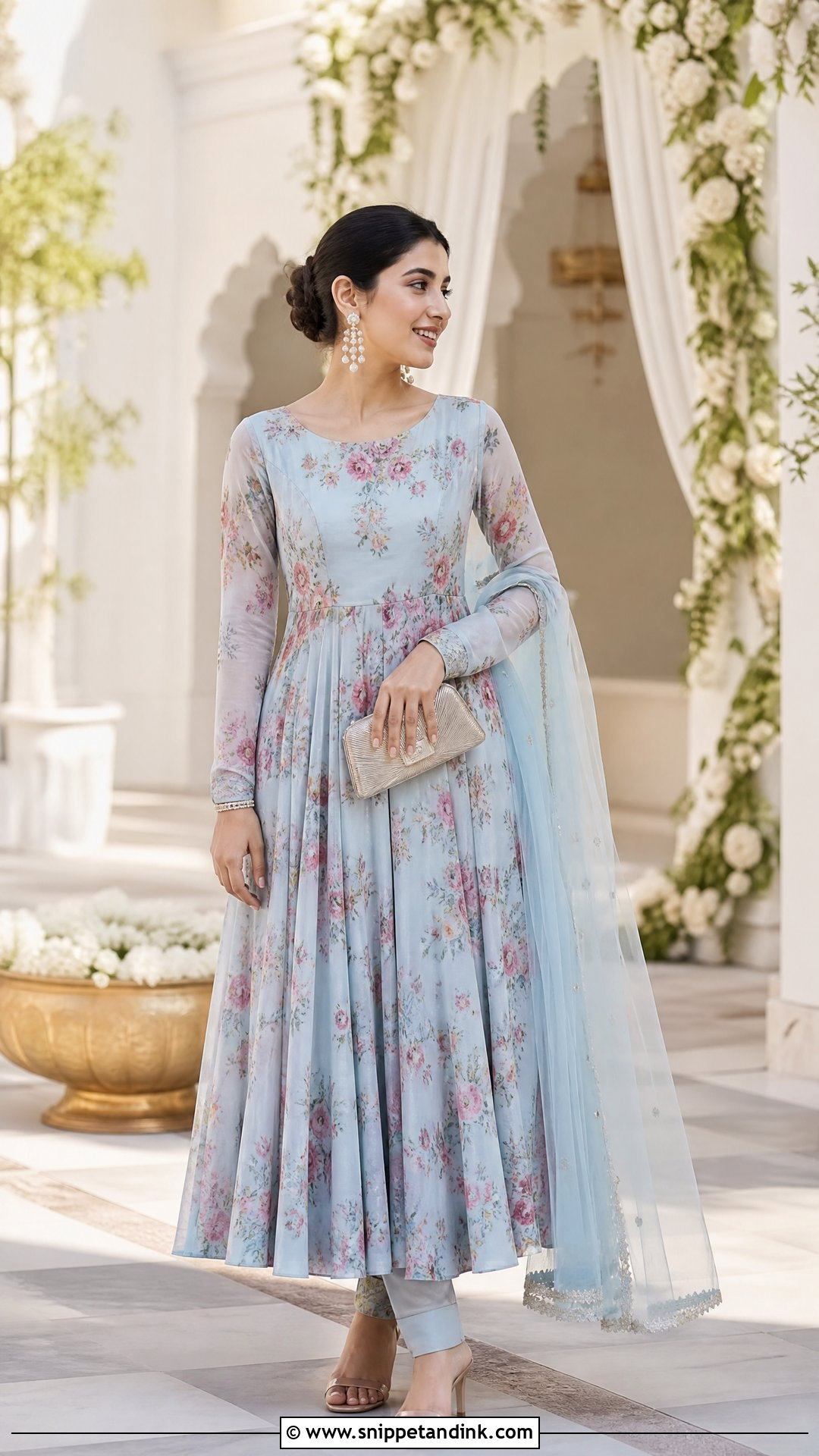 Floral Anarkali for Indian Wedding - Snippet and Ink - 20 Indian Wedding Dress for Women Ideas