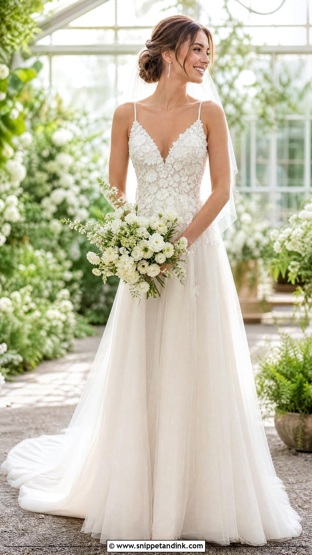 Floral Applique A Line Wedding Dress - Snippet and Ink - 20 Simple Aline Wedding Dress Ideas