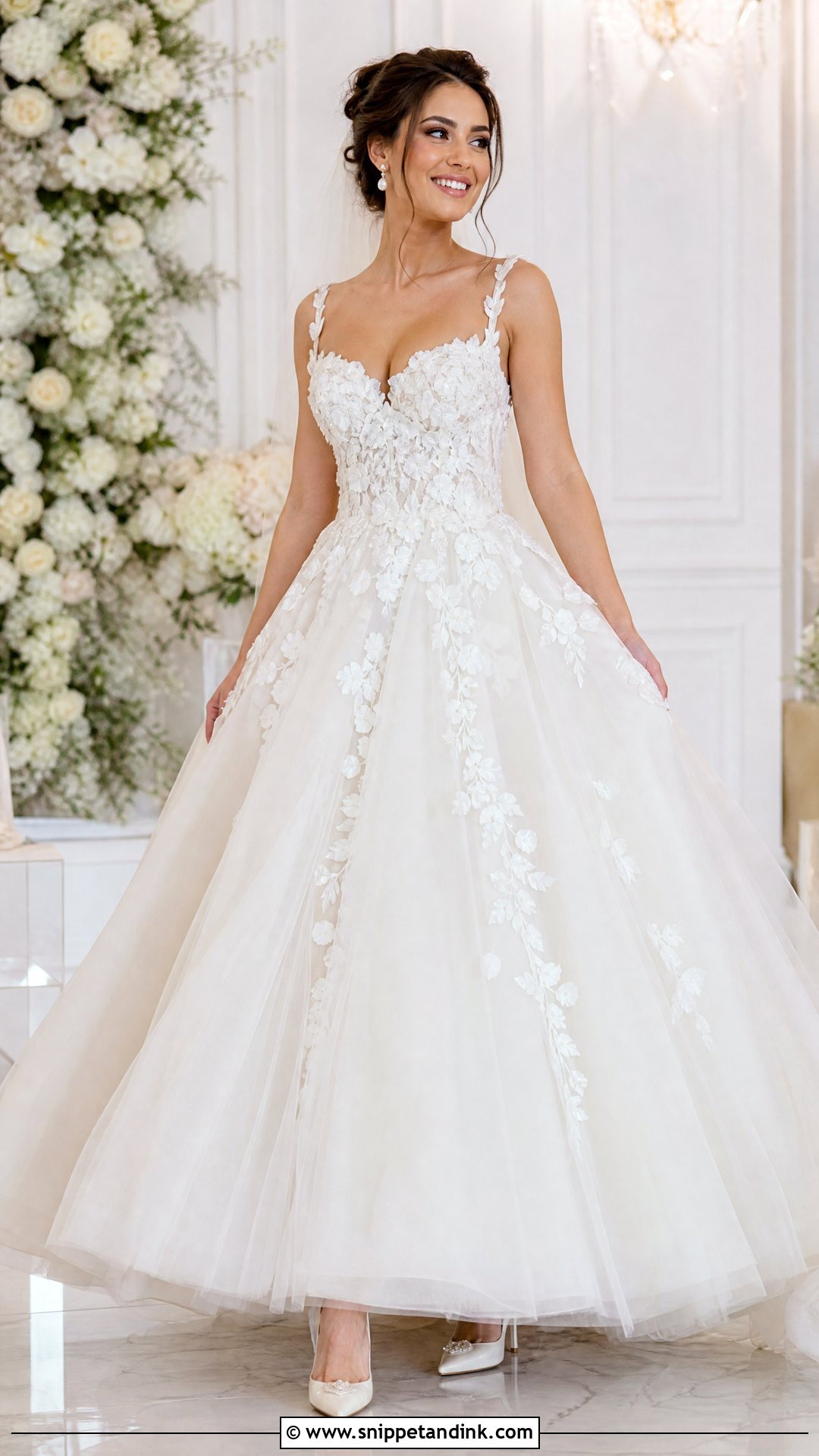Floral Applique Ball Gown Wedding Dress - Snippet and Ink - 25 Ballroom Wedding Dress Ideas