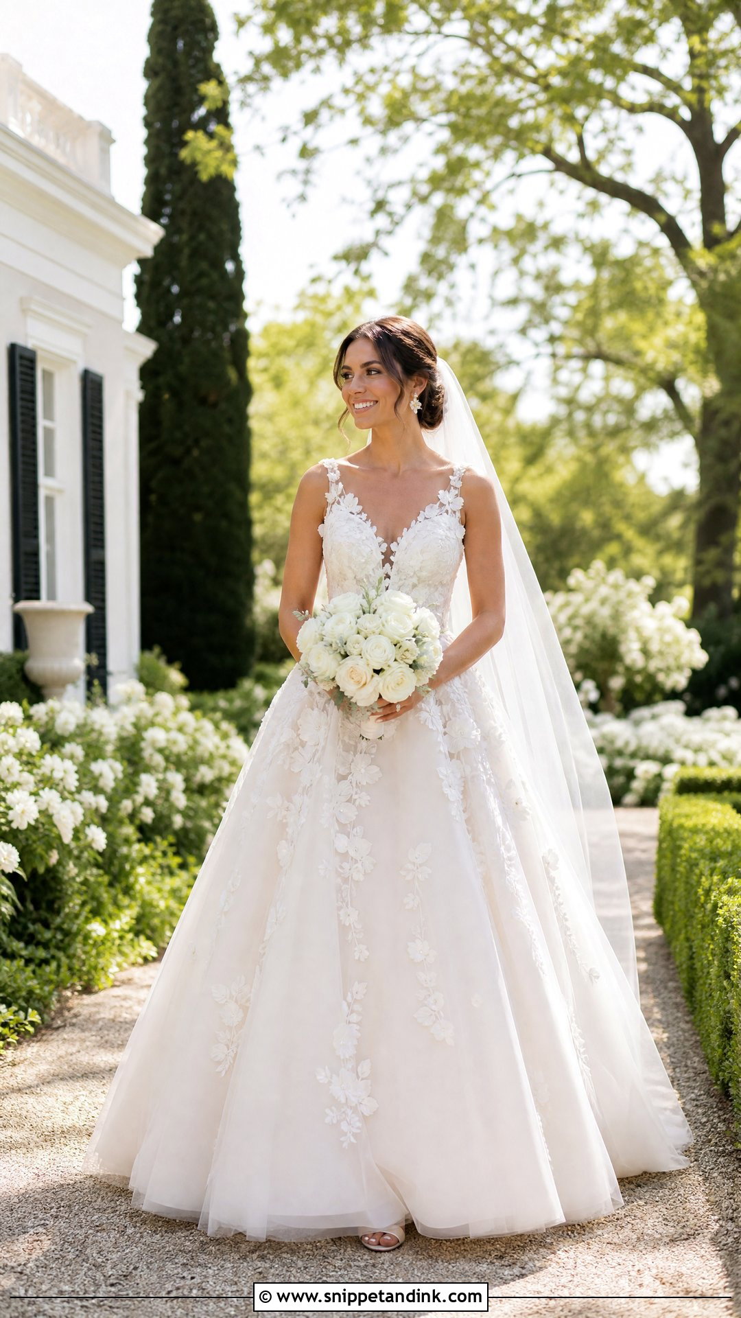 Floral Applique Ball Gown Wedding Dress - Snippet and Ink - 20 Big Puffy Wedding Dresses