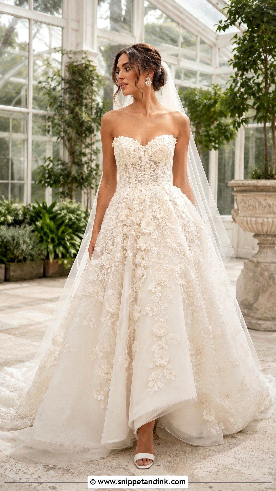 Floral Applique Ball Gown Wedding Dress - Snippet and Ink - 20 Big Ball Gown Wedding Dress Ideas