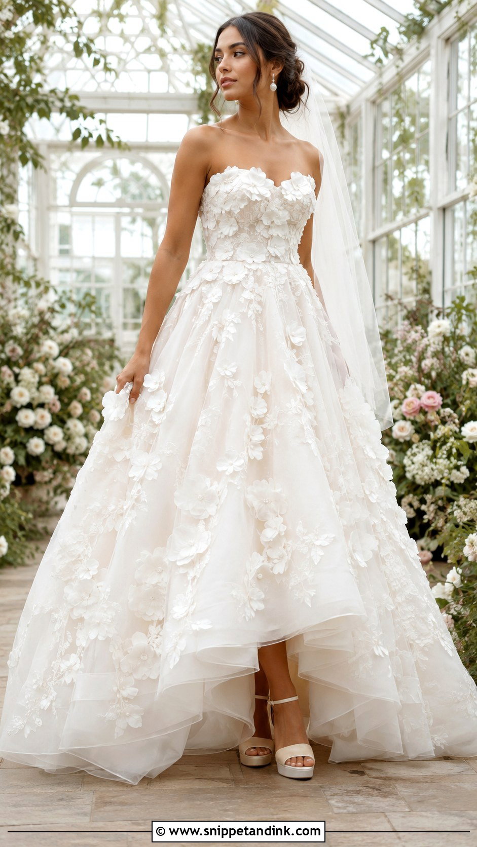 Floral Applique Ball Gown Wedding Dress - Snippet and Ink - 20 Expensive Wedding Dresses