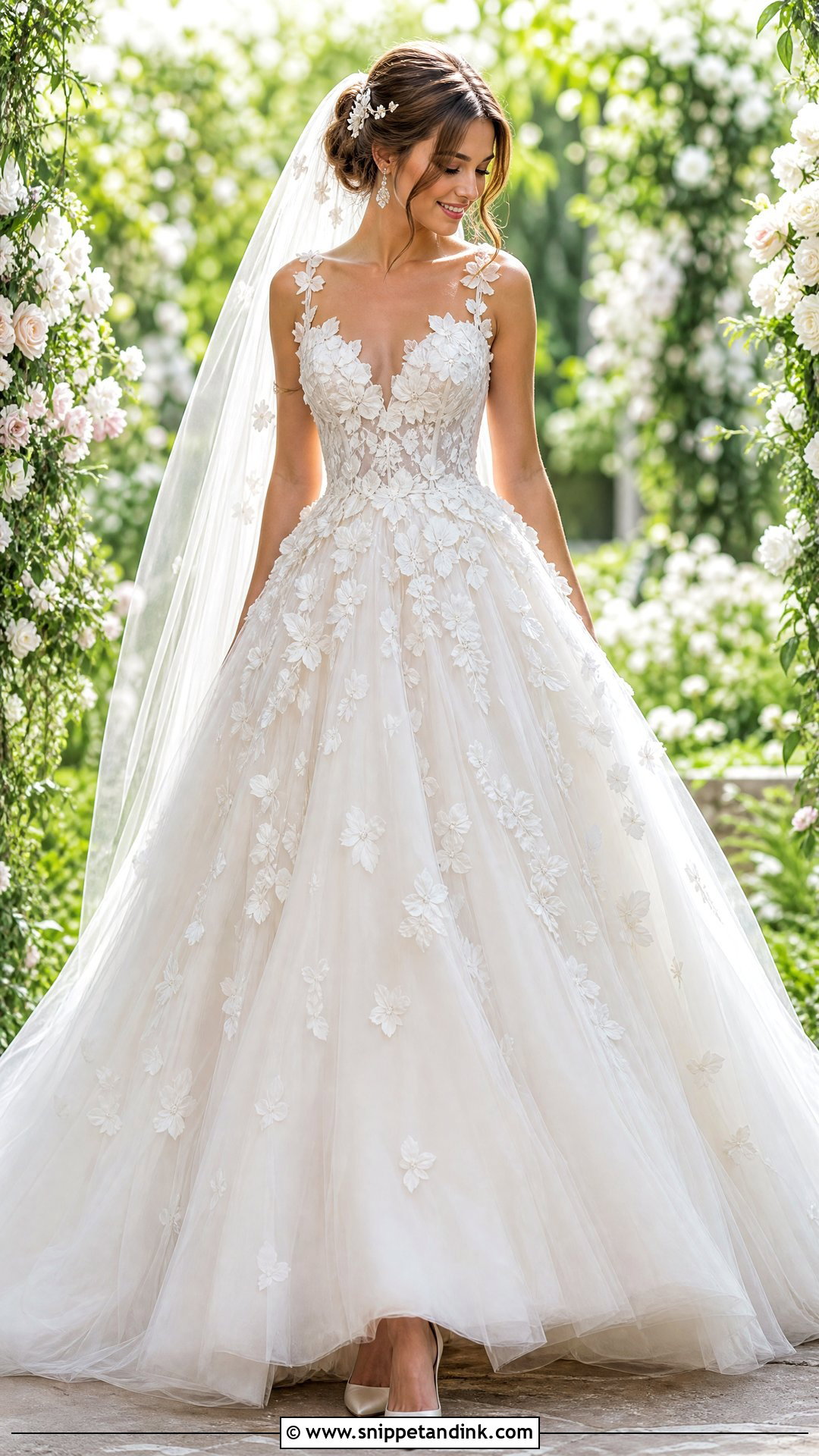 Floral Applique Ball Gown Wedding Dress - Snippet and Ink - 20 Huge Wedding Dress Ideas