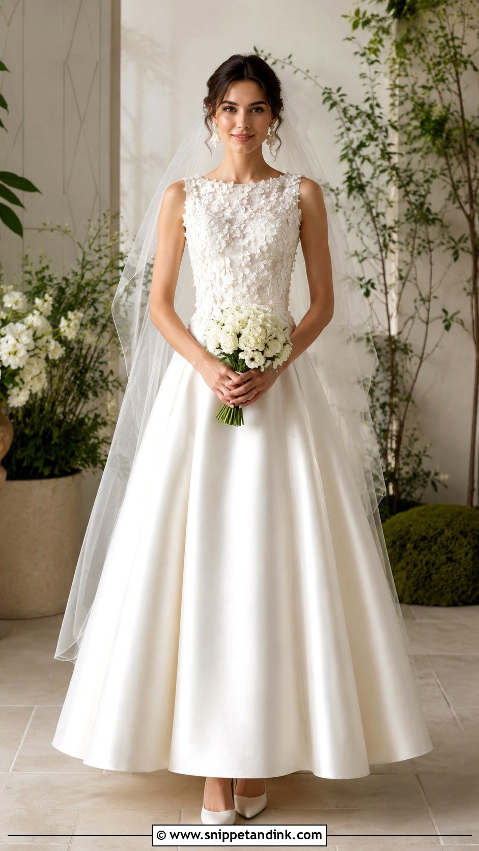 Floral Applique Balloon Wedding Dress - Snippet and Ink - 20 Balloon Wedding Dress Ideas