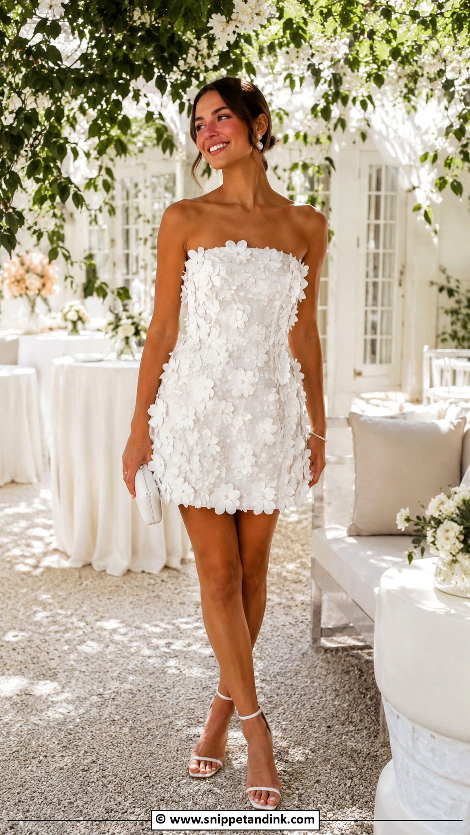 Floral Applique Bridal After Party Dress - Snippet and Ink - 30 Bridal After Party Dress Ideas