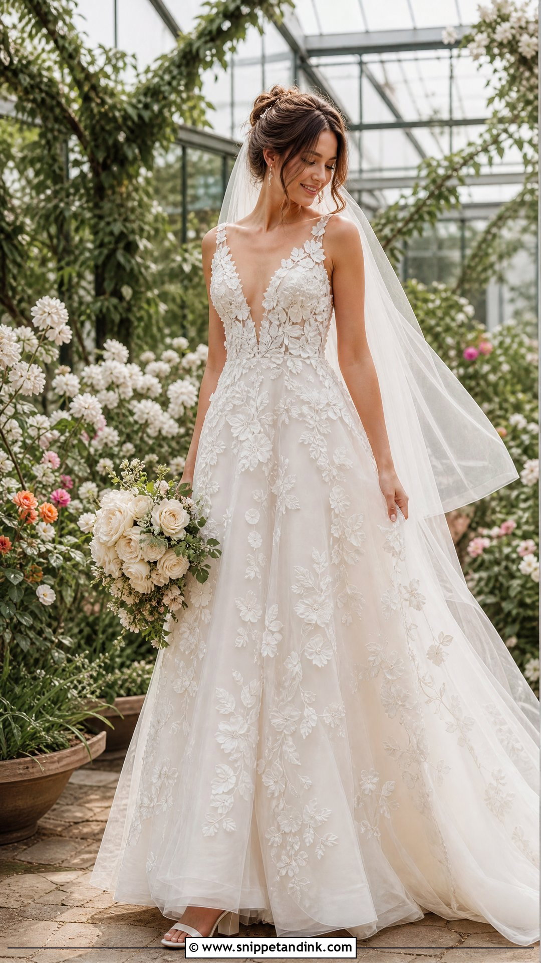 Floral Applique Bridal Dress - Snippet and Ink - 20 Bridal Dresses Ideas