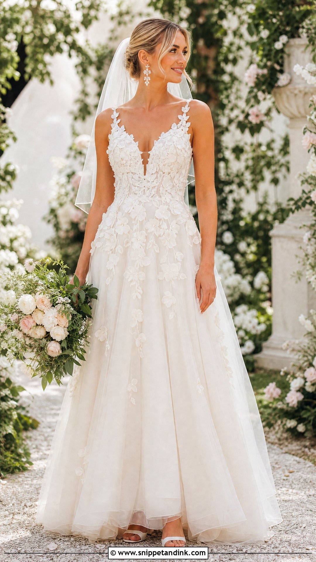 Floral Applique Bridal Dress - Snippet and Ink - 20 Unique Bridal Dresses