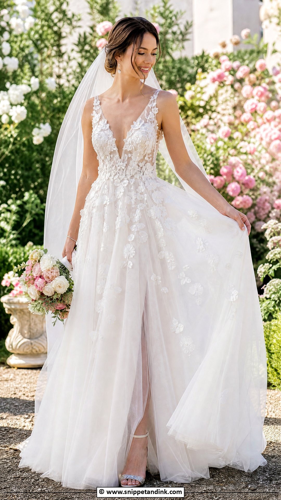Floral Applique Bridal Dress - Snippet and Ink - 35 Latest Bridal Dresses
