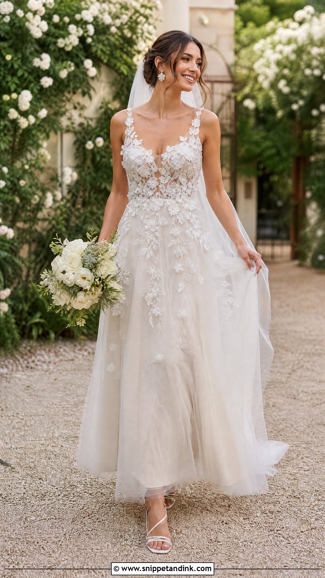 Floral Applique Bridal Dress - Snippet and Ink - 25 Luxury Bridal Dress Ideas
