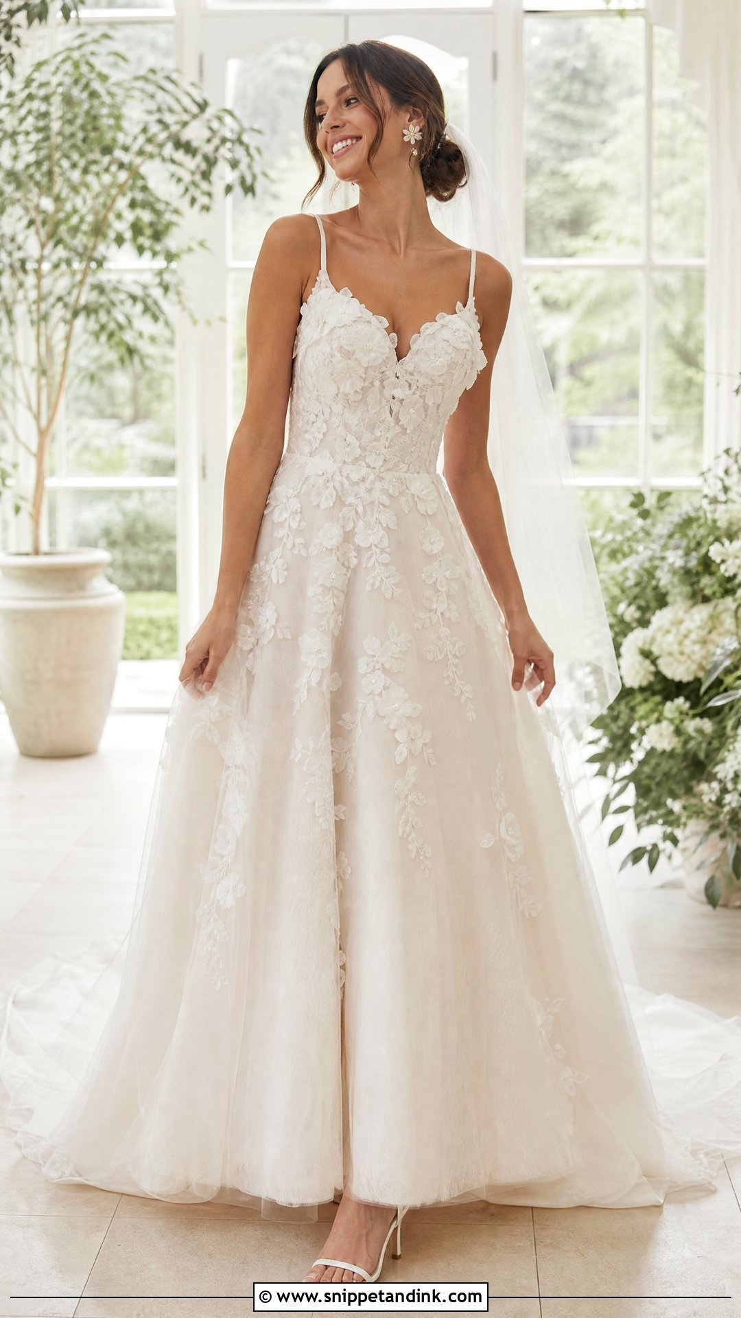 Floral Applique Bridal Dress - Snippet and Ink - 20 Modern Bridal Dress Ideas