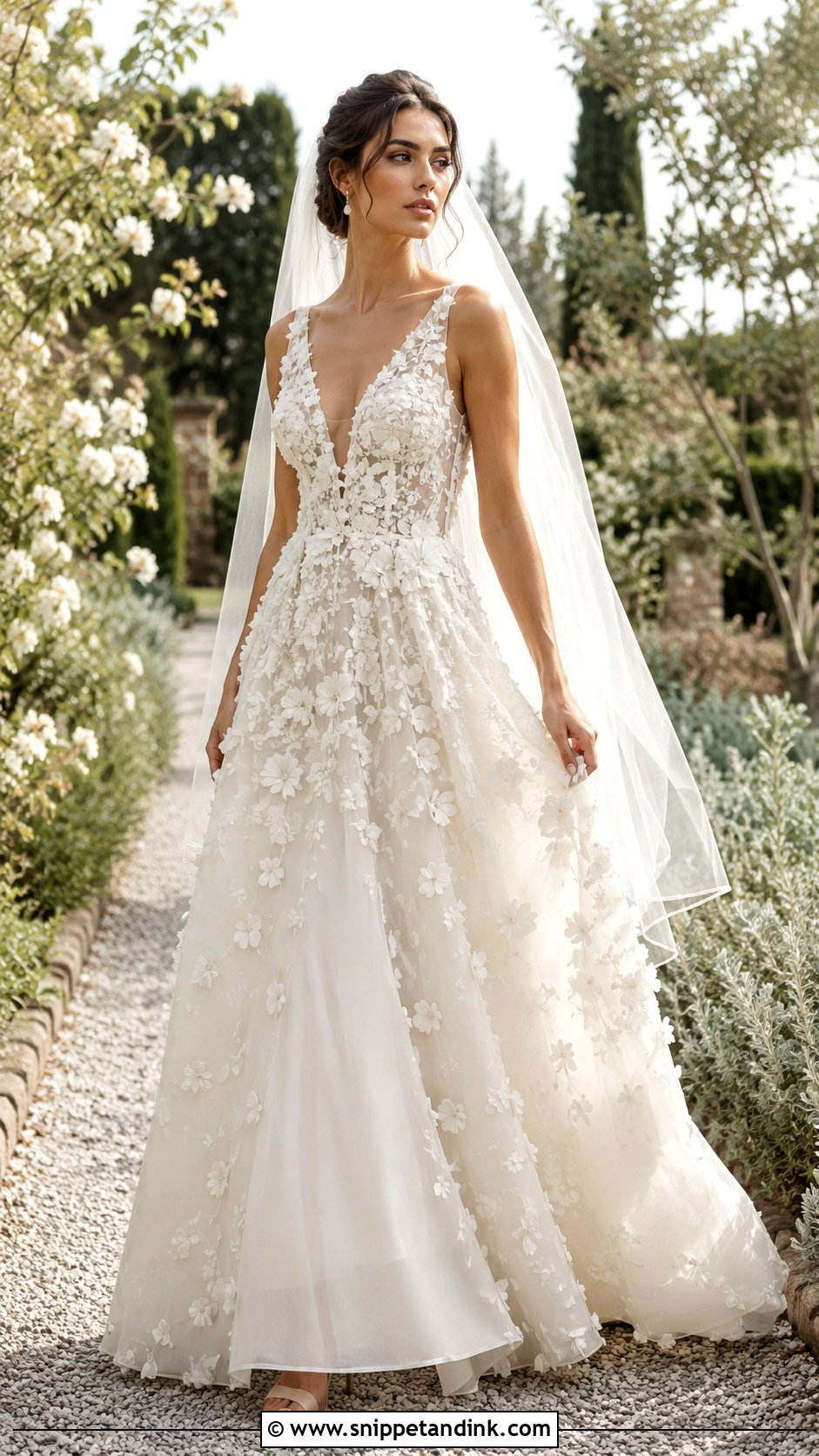 Floral Applique Bridal Gown - Snippet and Ink - 20 Bridal Styles