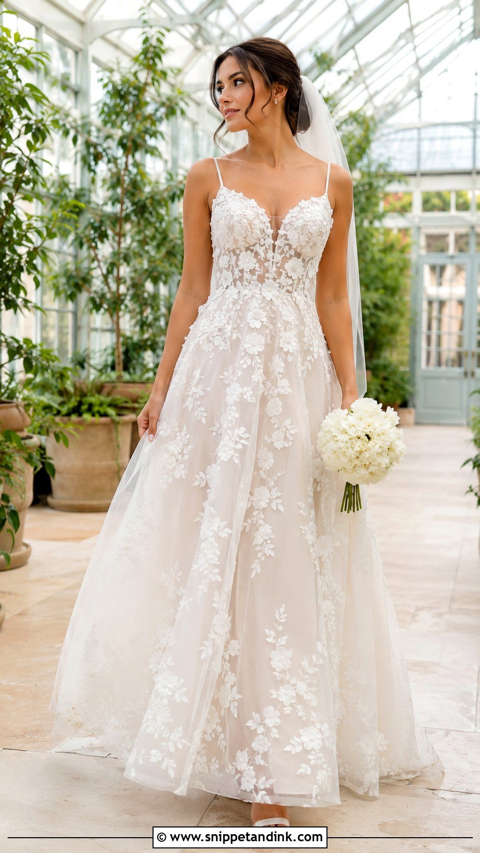 Floral Applique Bridal Gown - Snippet and Ink - 20 Contemporary Bridal Ideas