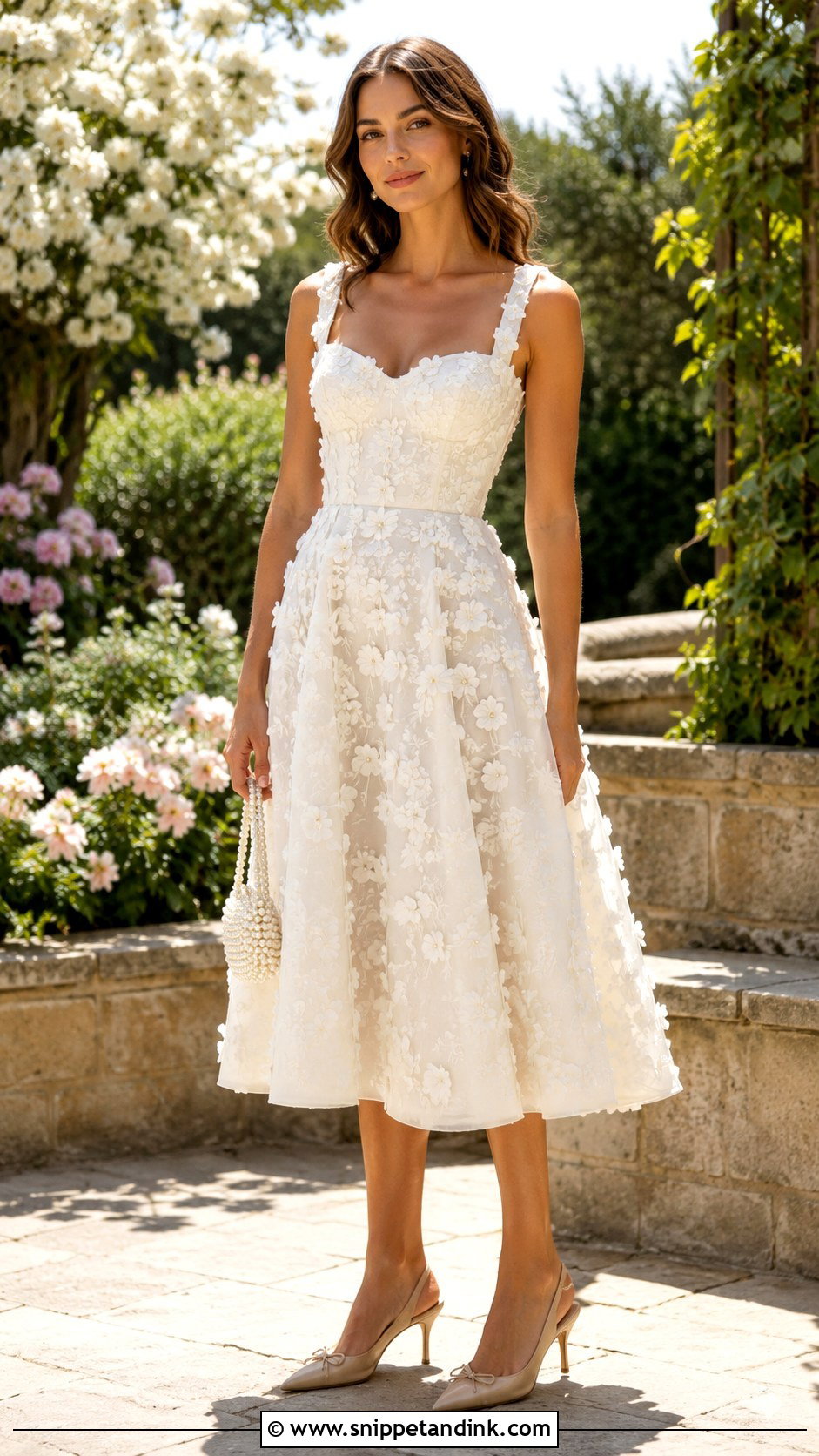 Floral Applique Bride Cocktail Dress - Snippet and Ink - 20 Bride Cocktail Dress Ideas