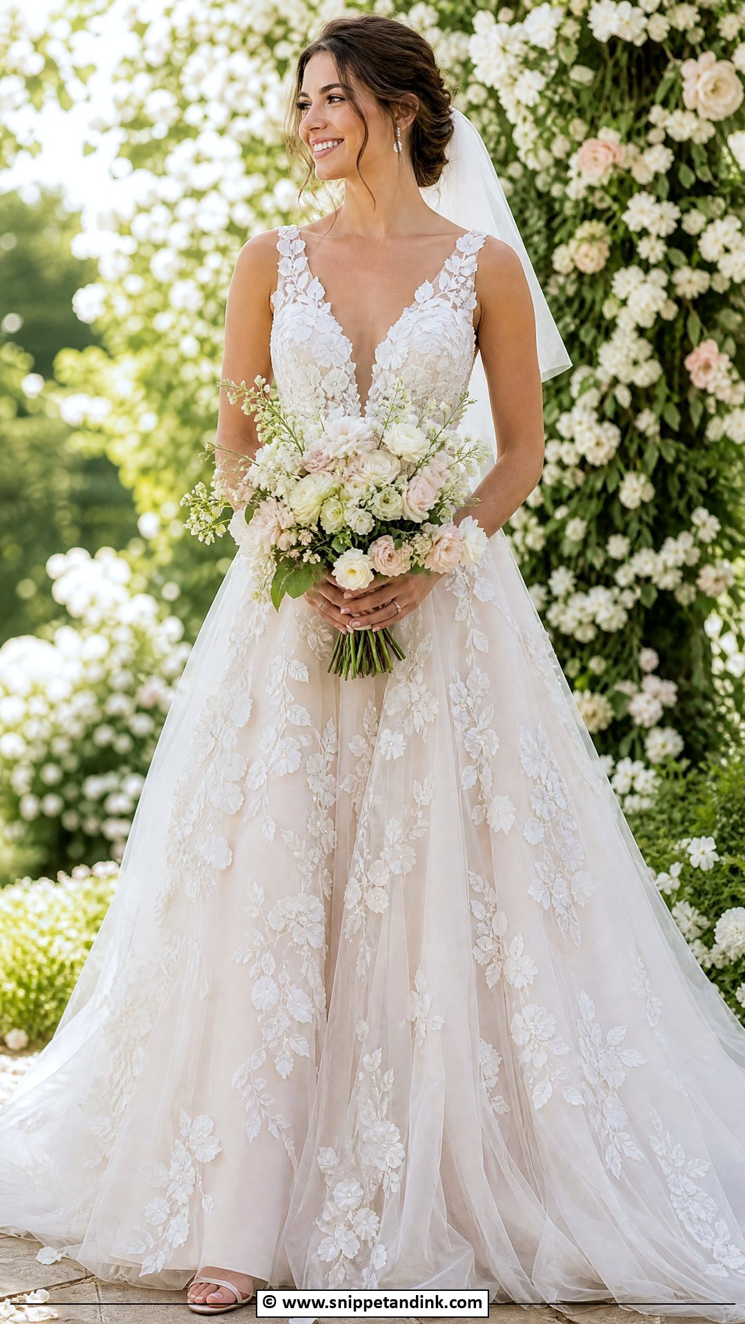 Floral Applique Bride Dress - Snippet and Ink - 35 Bride Dresses