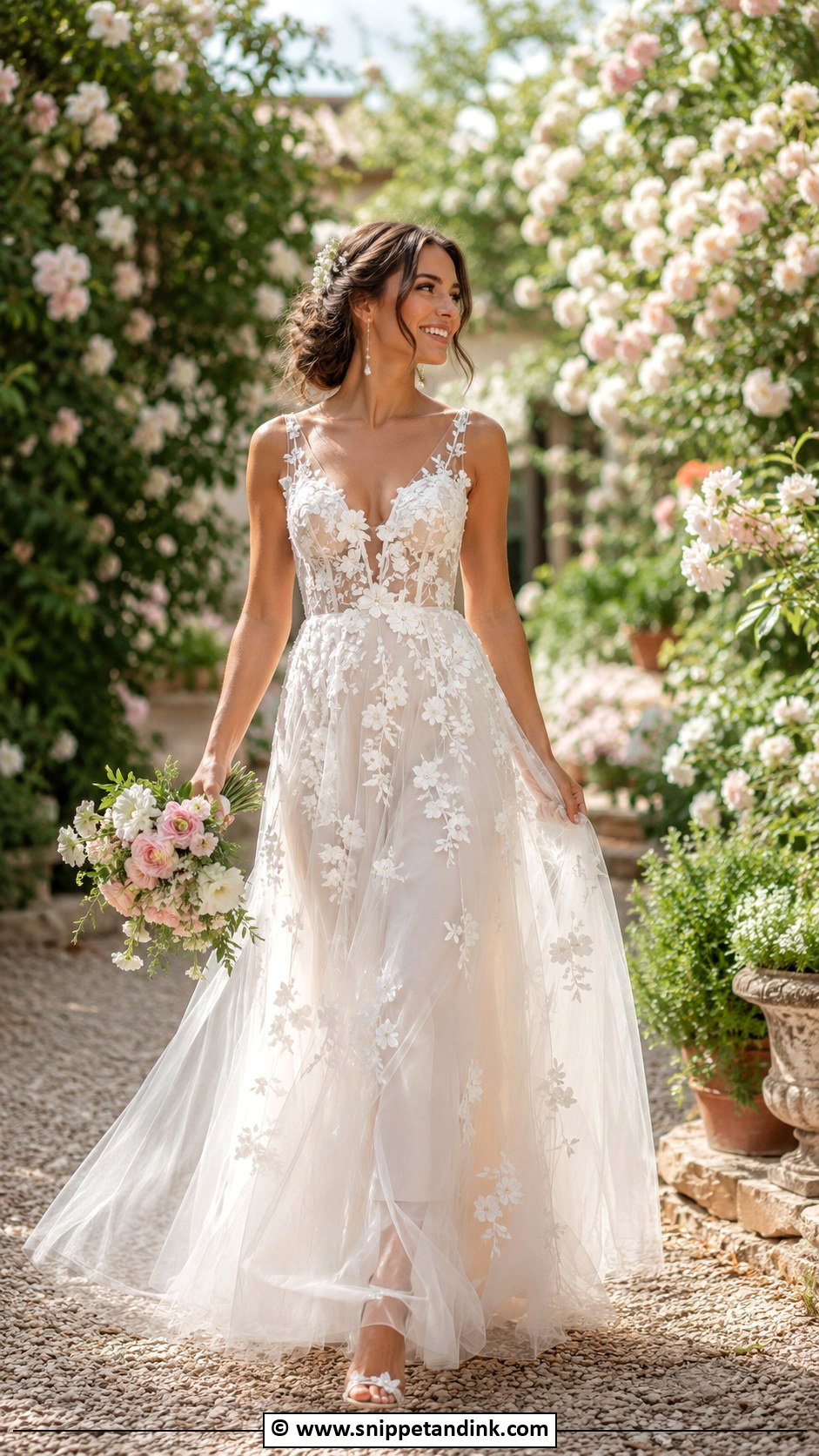 Floral Applique Bride Dress - Snippet and Ink - 30 Brides Dresses