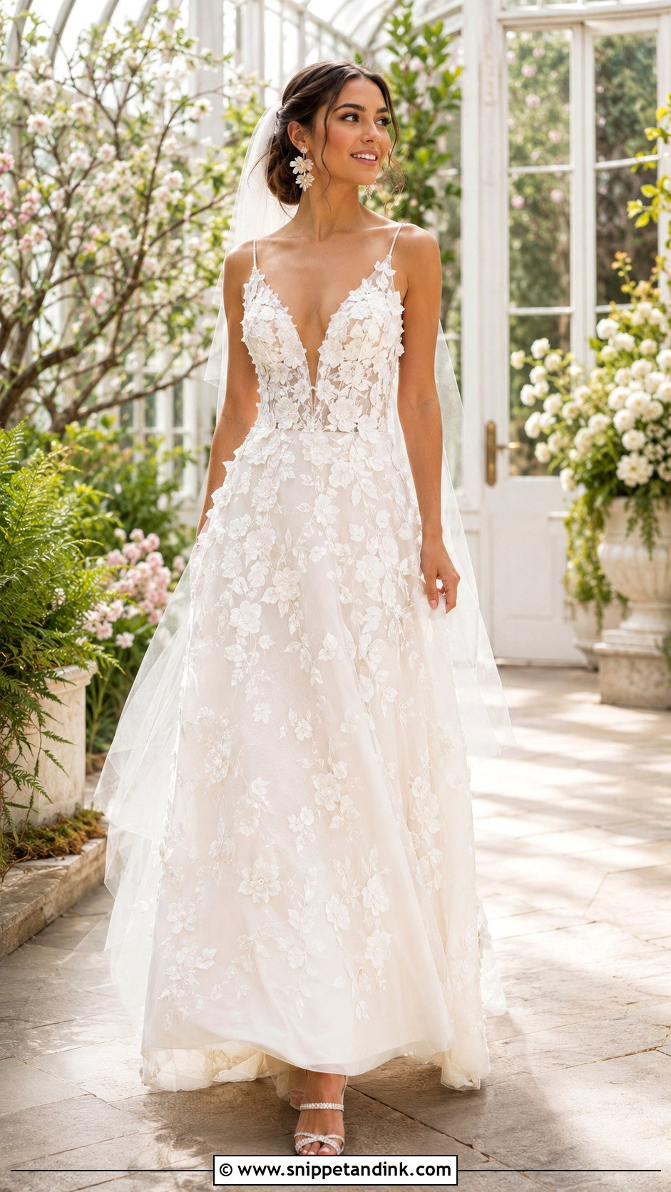Floral Applique Bride Gown - Snippet and Ink - 20 Bride Fashion Ideas