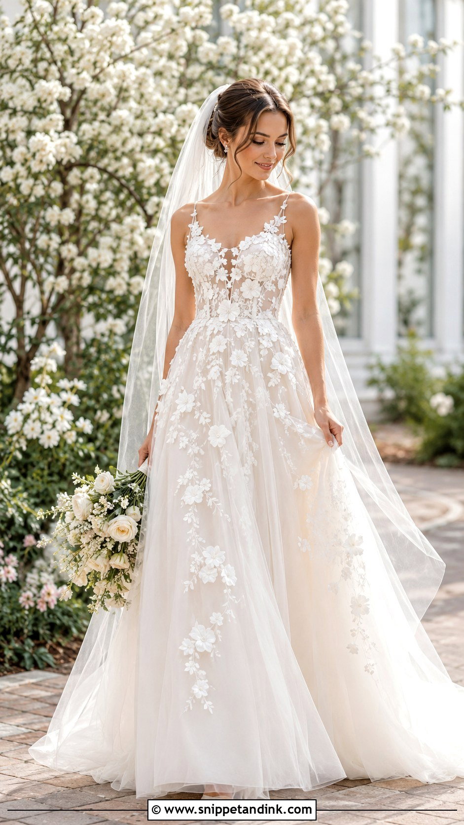 Floral Applique Bride Look - Snippet and Ink - 25 Bride Looks