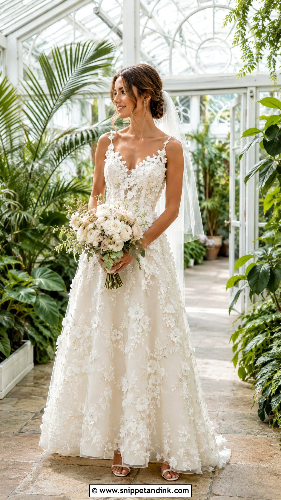 Floral Applique Bride Look - Snippet and Ink - 20 Lovely Bride Ideas