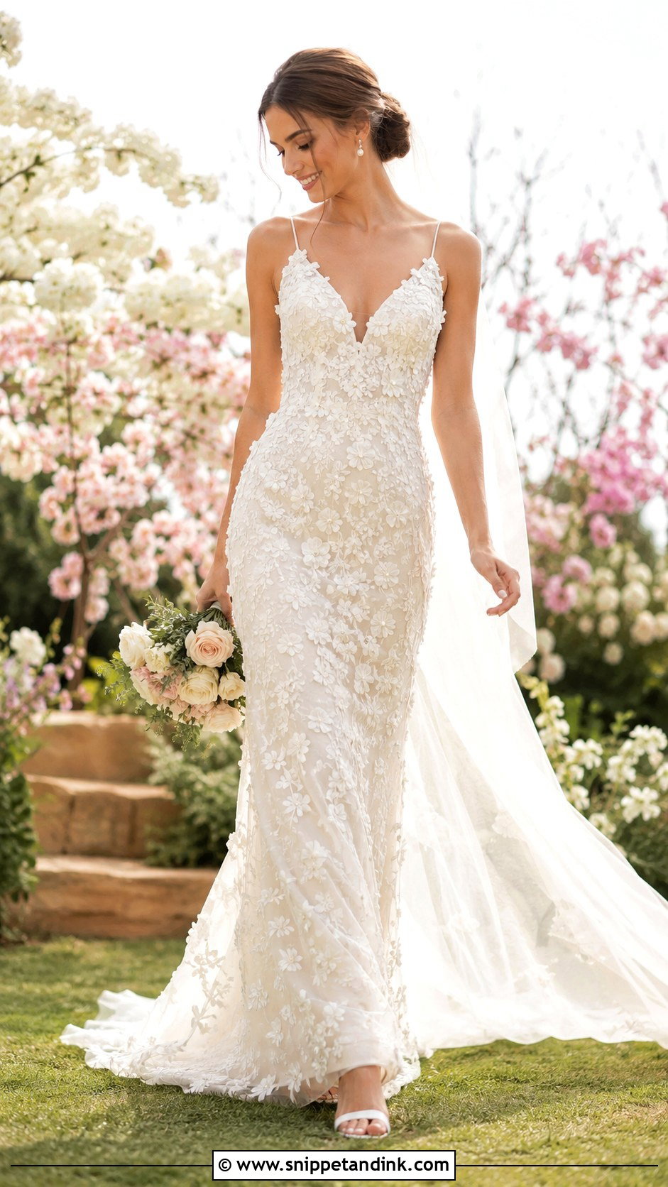 Floral Applique Bride Outfit - Snippet and Ink - 25 Classy Bride Ideas