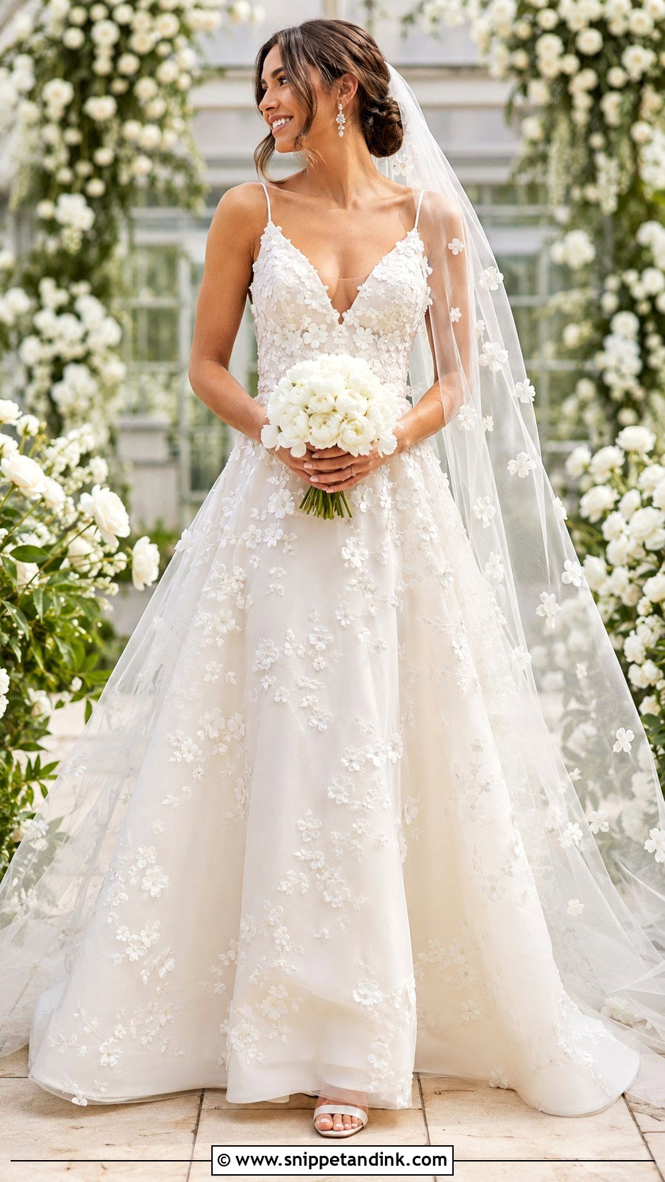 Floral Applique Bride Outfit - Snippet and Ink - 20 2024 Bride Ideas