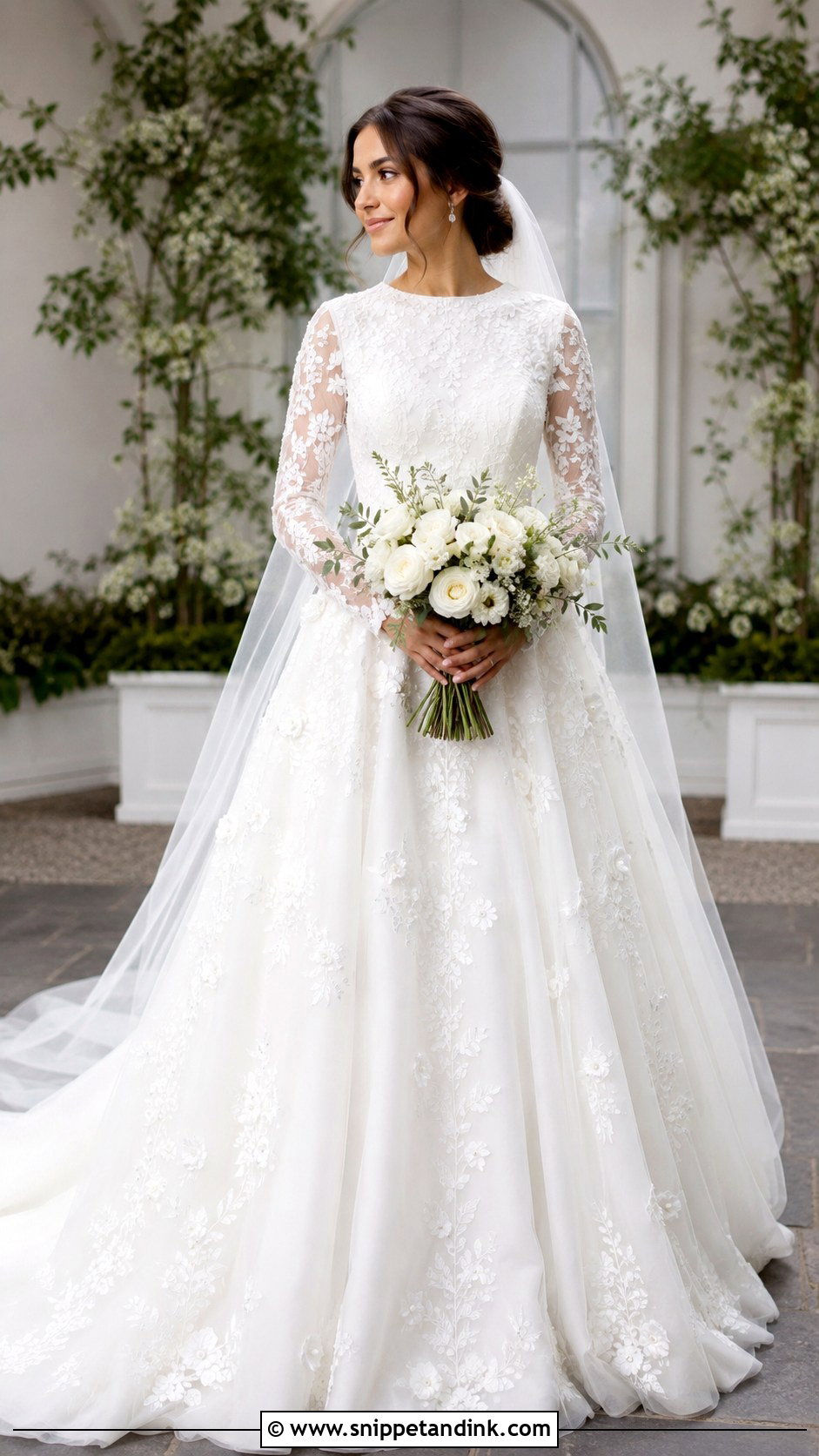Floral Applique Christian Wedding Gown - Snippet and Ink - 20 Christian Gowns Wedding Dresses