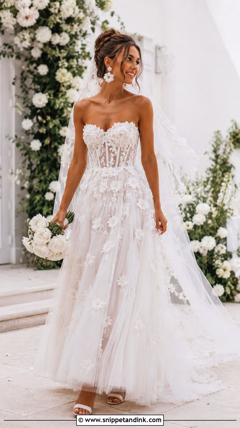 Floral Applique Corset Wedding Dress - Snippet and Ink - 20 Wedding Dresses with Corset