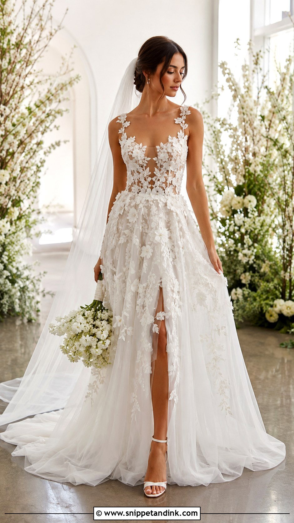 Floral Applique Couture Wedding Dress - Snippet and Ink - 20 Hey Couture Wedding Dress Ideas