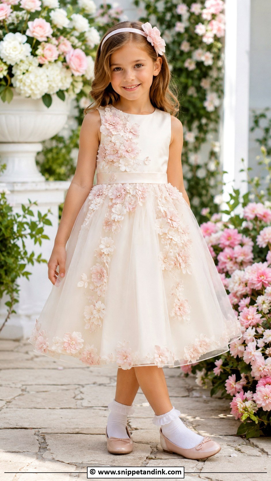 Floral Applique Dress - Snippet and Ink - 30 Kids Designer Dresses for Wedding